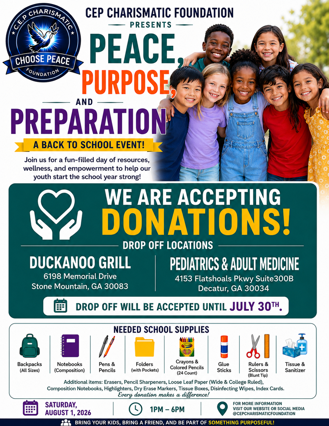 Donation drive flyer